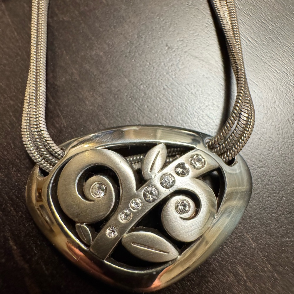 Brighton Silver-Tone Leaf Swirl Necklace & Earring Set - Silver - Picture 3 of 6